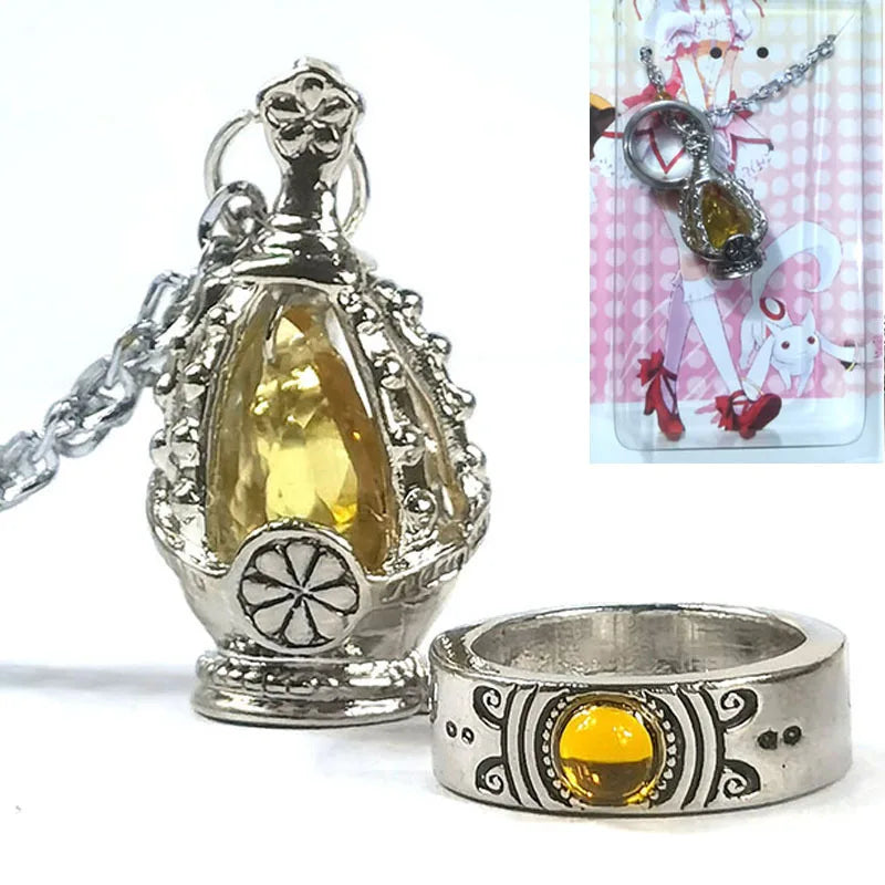 Anime Magic Girl Spiritual Nucleus Alloy Pendant Cosplay Puella Magi Madoka Magica Soul Gem Crystal Necklace Jewelry Accessory Qme