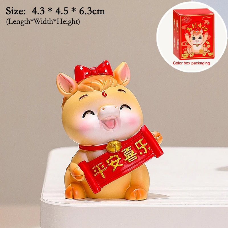 2026 Cute Year Horse Ornament Lucky Toy DIY Desktop Decoration Car