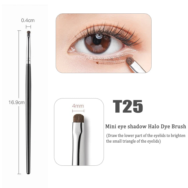 Detail Small Eyeshadow Makeup Brushes Eyebrow Brush Flat Fine Eyeliner Brush Highlights Smudge Silkworm Shadow Brush MakeUp Tool Qme
