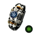 Luminous Genshin Impact Leather Bracelet Eye of God Water Wind Thunder Fire Rock Ice Element Snap Button Bracelets Jewelry Gift Qme Luminous - 4