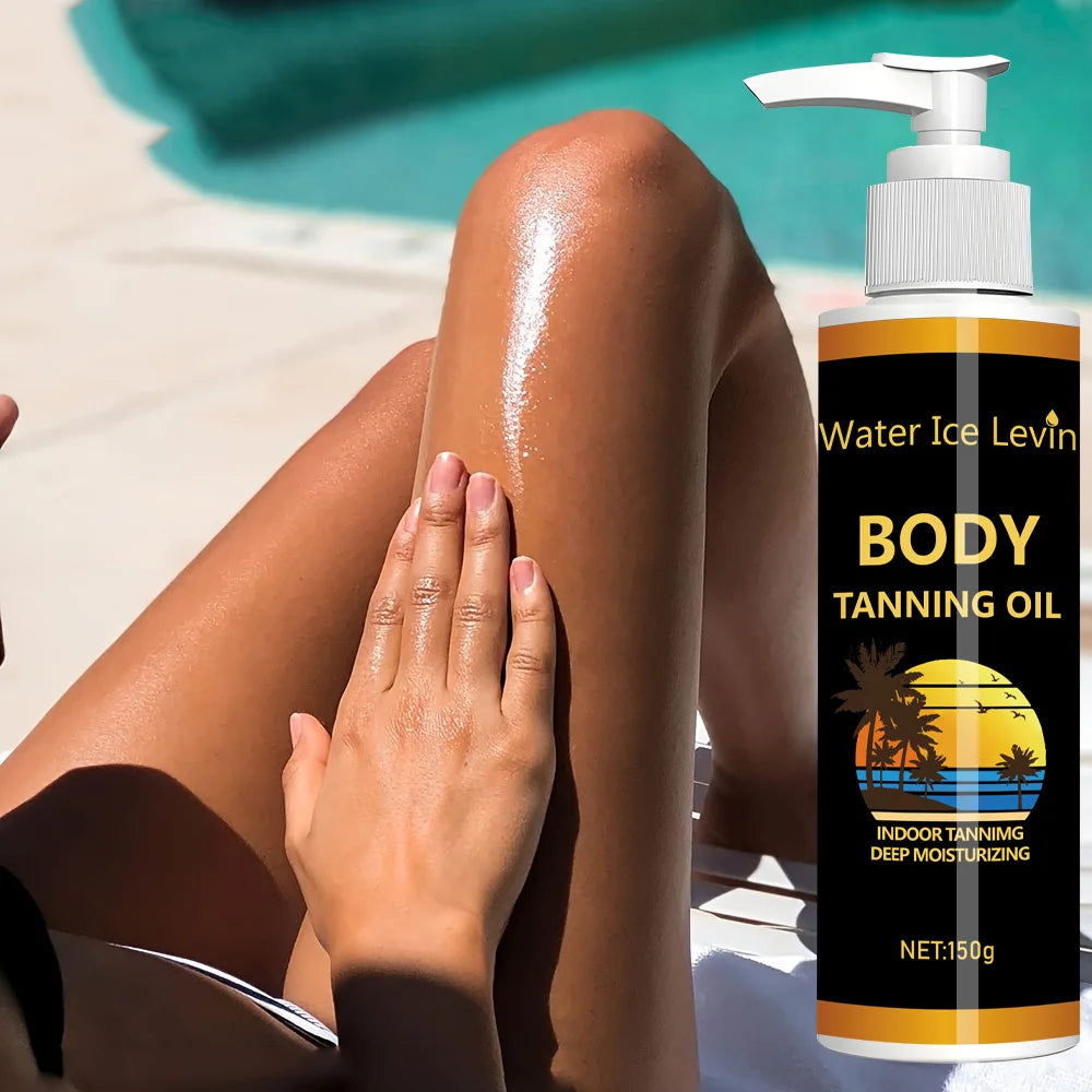 Body Tanning Oil, Containing Coconut Oil for Deep Hydration, Sunless Tanning Qme