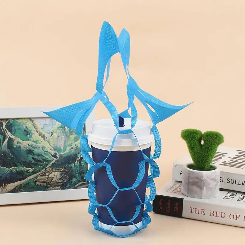 Milk Tea Packaging Pouch Green Blue Solid Single Cup Takeaway Bags Qme Light blue