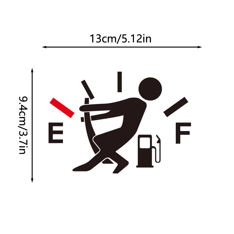 Funny Car Sticker Fuel Consumption Humor Waterproof Empty Gauge Decal Qme