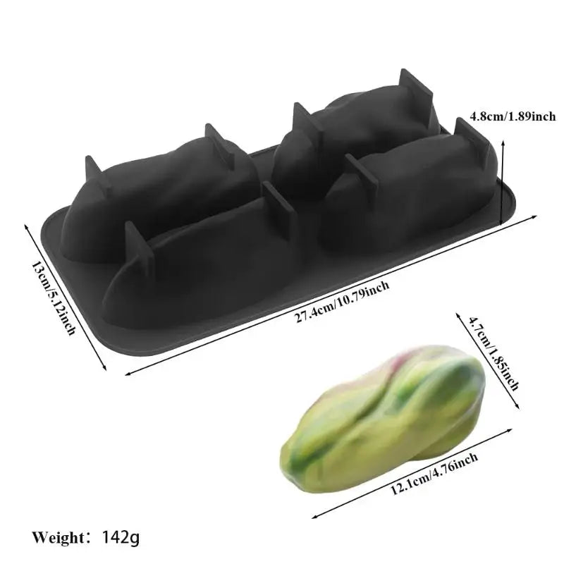 Chocolate Dessert Pudding Baking Mold 4 Cavity Pistachio Mousse Cake Qme A2