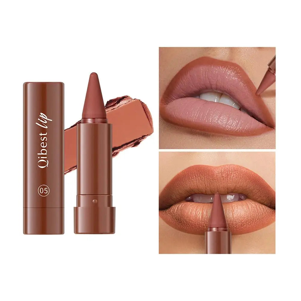 Twist Up Gradient Matte Lipstick Crayon Lip Liner Pencil Women Long Qme 05