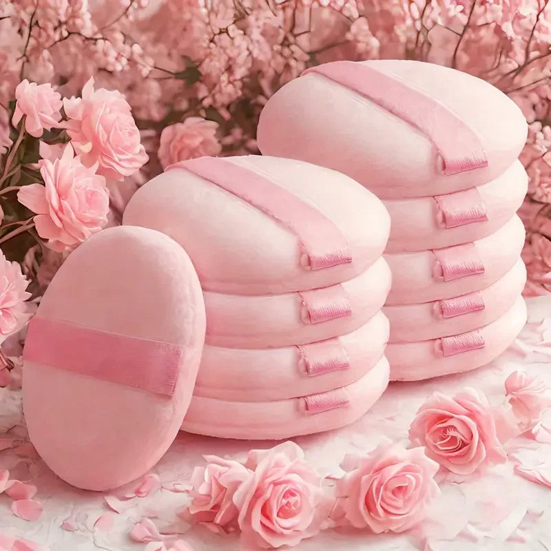 Soft Velvet Powder Puffs Round Makeup Tools Even Flawless Loose Qme