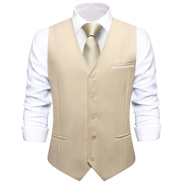 Slim Single Waistcoat Green or Yellow or Apricot or Pink or Black Blue Sleeveless Simple Formal Daily Vest Qme MJDJ3374 XL