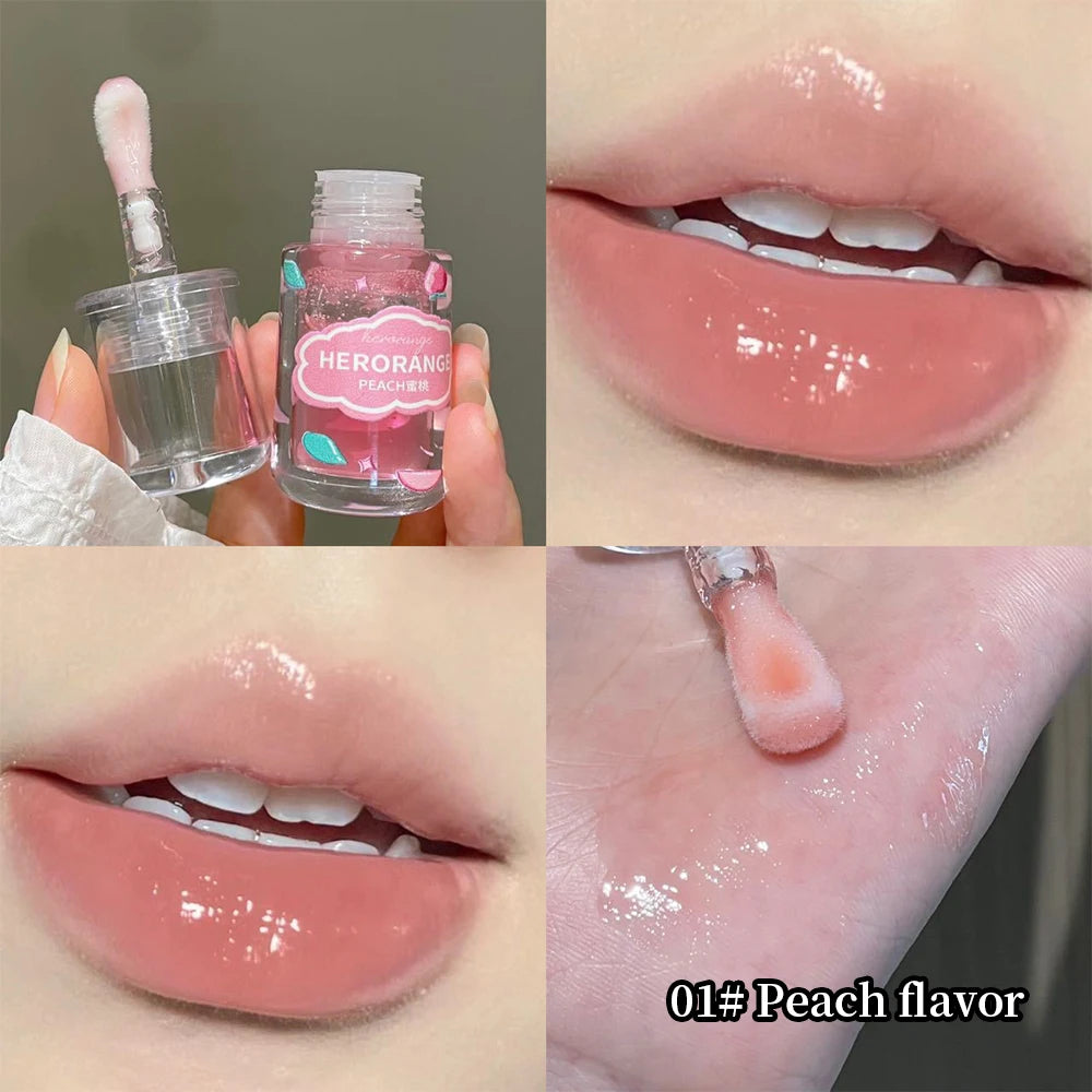 HERORANGE Fruit Flavored Lip Oil Moisturizing Balm Gloss Primer Care Qme HR450-01