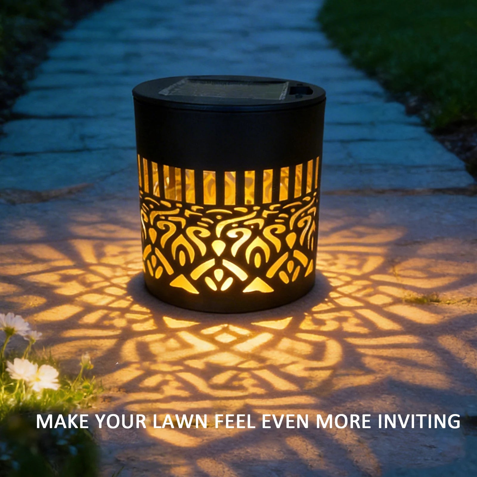 1/2/4pcs Solar Mandala Sunflower Outdoor Wall Light Waterproof Garden Decorative Lamp for Yard Courtyard Fence Decor Qme Warm Light Circle 2PCS