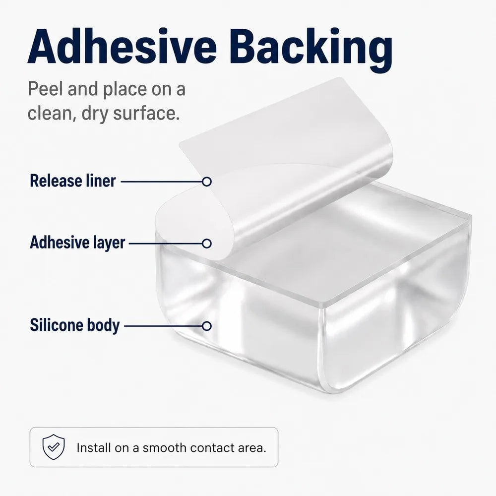 1-8pcs Thickened Silicone Door Stopper Clear Wall Guard Self Adhesive Rubber Bumper Pad For Door Knob Cabinet Furniture Corner Qme