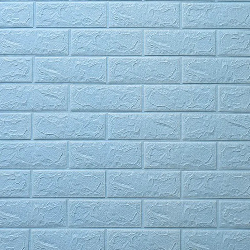 10Pcs 3D Foam Wall Stickers Retro Wallpaper Ceiling Self Adhesive Wallpaper Background Wall Home Decoration Qme light blue 10Pcs 77cmX70cm