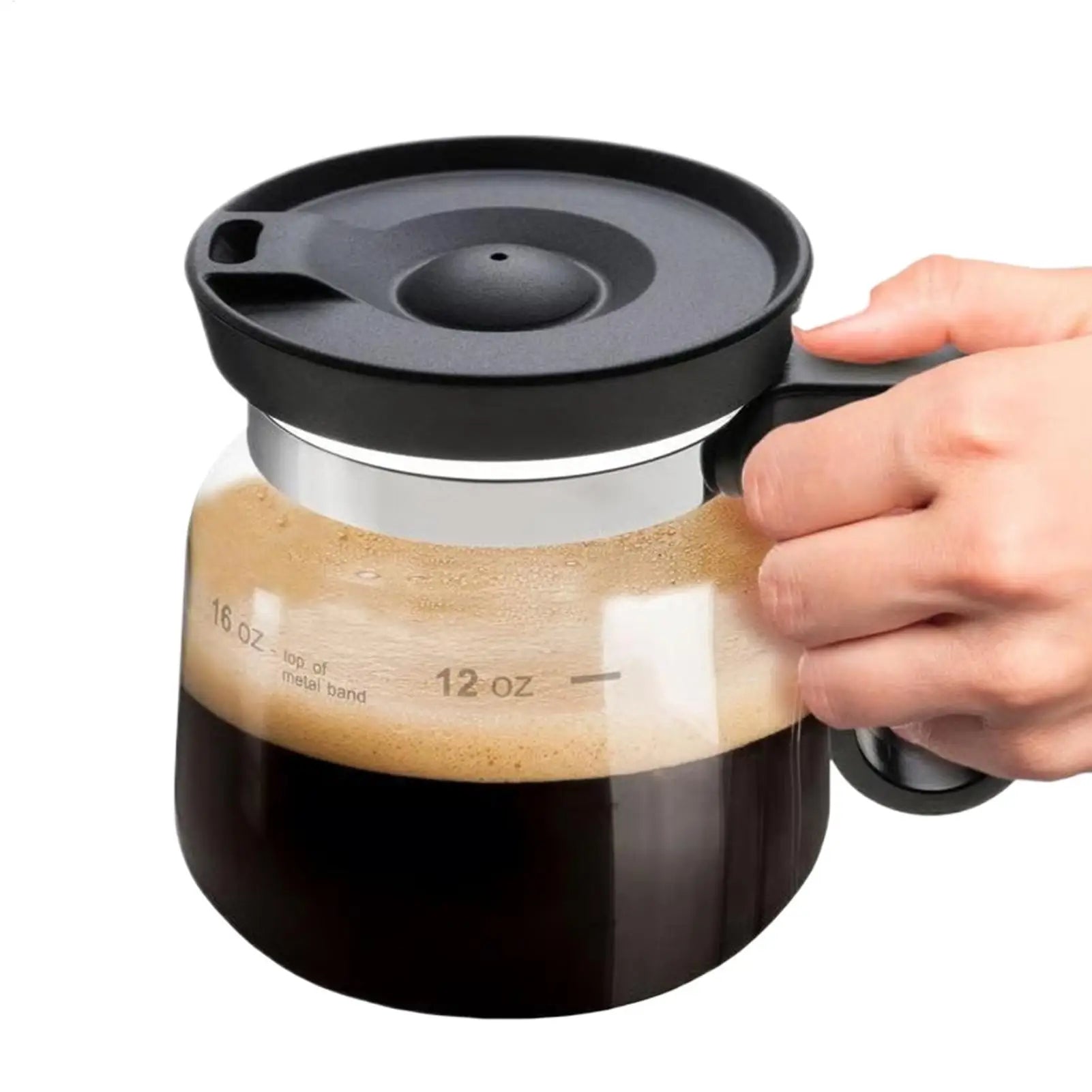 Clear Coffee Mug 16oz Travel Coffee Cup Glass Mugs Drinkware Container with Lid for Hot Cold Beverage Latte Cappuccino Tea Juice Qme
