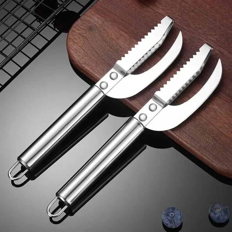 Stainless Steel Fish Tools Scale Knife Scale Scraper Scraping Boning Filleting Cut Scrape Dig Maw Knife Multifunctional scissors Qme