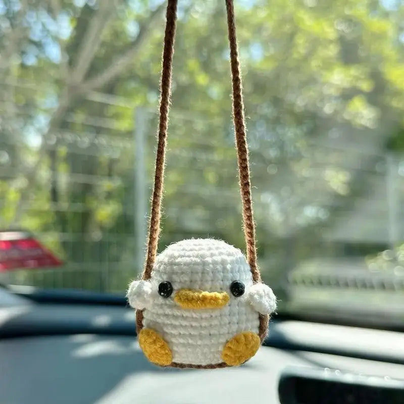 Handmade Knitted Animal Keychain Pendants Cute Frog Duck Rabbit Chick Qme A1
