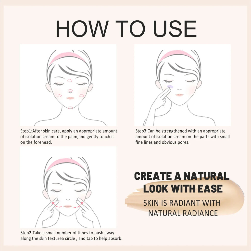 CC Cream Primer Makeup Base Moisturizing Skin Concealer Invisible Pore Matte Face Primer Soft Isolating Foundation Cosmetics Qme