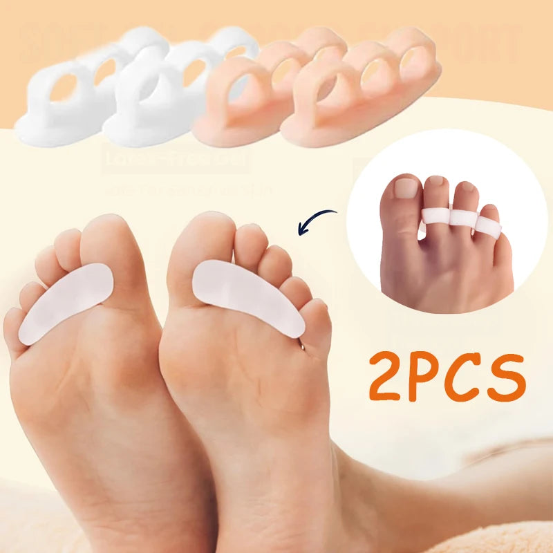 1Pair Silicone Gel Hammer Toe Straightener Corrector Curled Toes Feet Qme