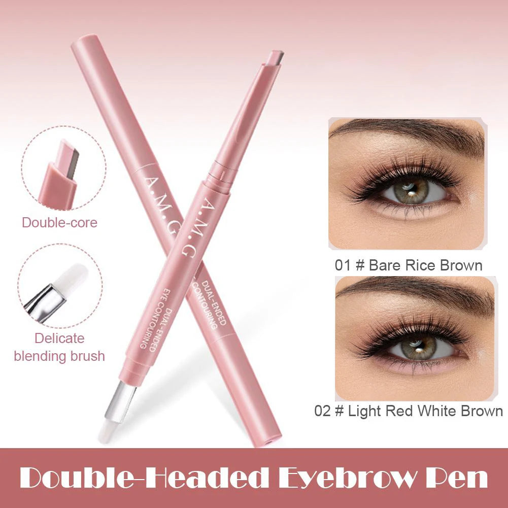 Double-headed Silkworm Eyeliner Pen Creamy Smooth Blendable Lying Qme