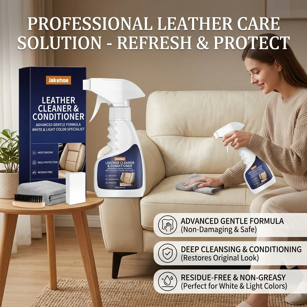 Leather Cleaning Kit Moisturize Remove Stubborn Stains Reduce Scratches Restore Leather Luster Multi-surface Leather Care Spray Qme
