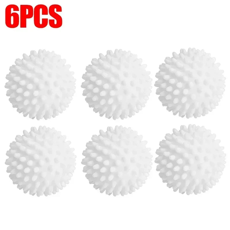 Laundry Balls Anti-Winding Magic Laundry Balls Drying Cleaning Ball Reusable Household Washing Machine Clothes Softener 6/1Pcs Qme White 6pcs