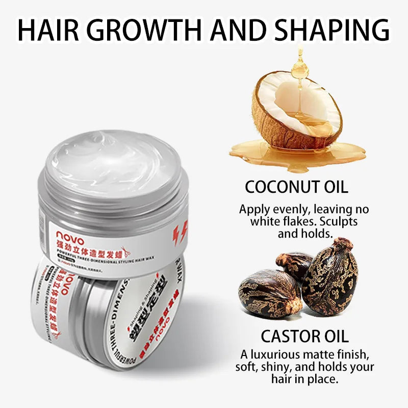 Strong Hold Non-Greasy Styling Wax, Long-Lasting Volume, Natural Matte Finish, Style Your Hair Nicely, No Residue After Washing Qme
