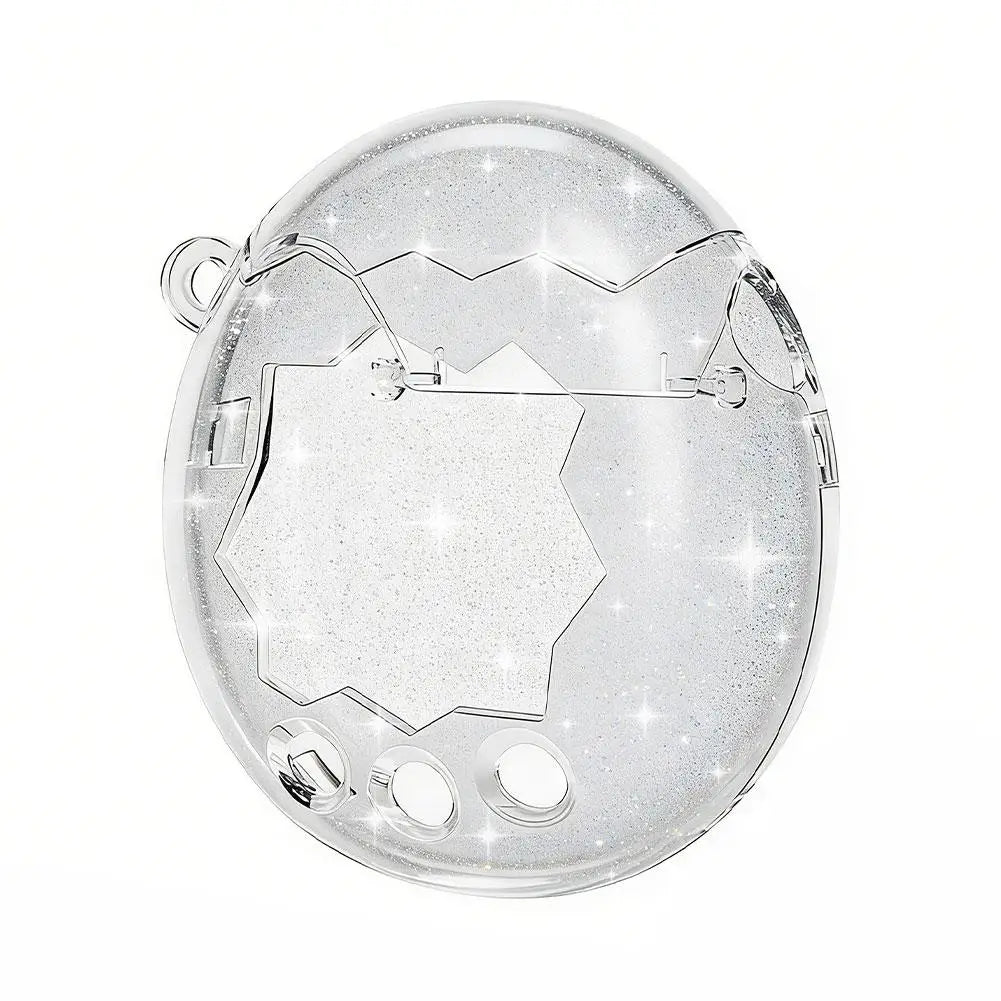 Shinny Clear Protective Case for Tamagotchi Paradise Cute Transparent Shell Full Protective Acrylic Case Anti-Fall Anti-Scratch Qme transparent glitter