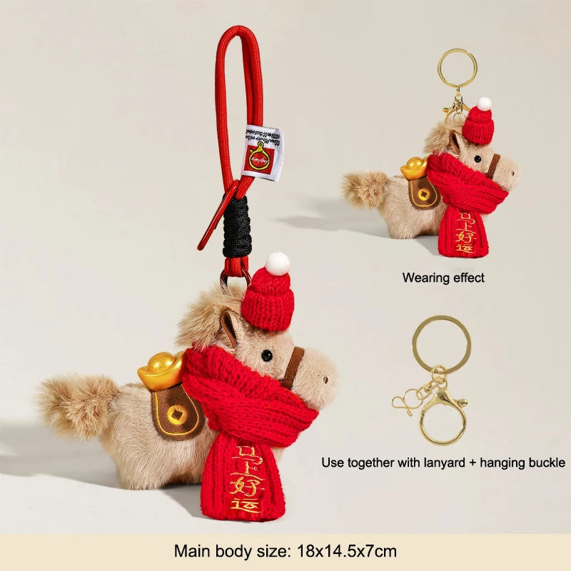 Cartoon Lion Dance Keychain Awakened Lion Chinese Style Lion Dance Pendant Doll Year Of Horse Chinese New Year Gift Qme style 13