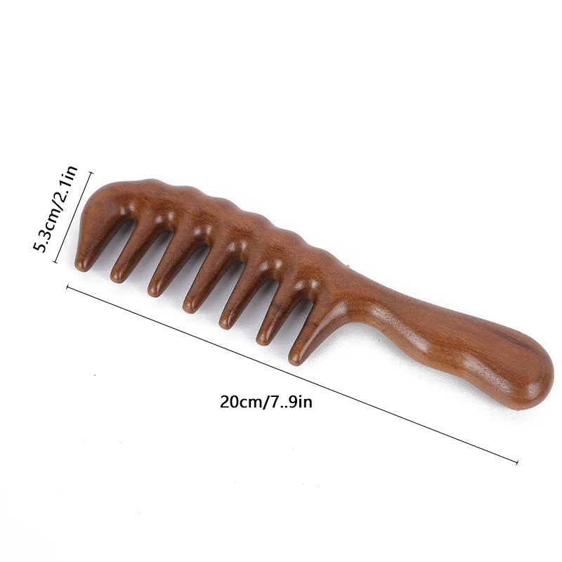 Natural Sandalwood Hair Combs Anti-static Wooden Comb Massager Tooth Qme Style1