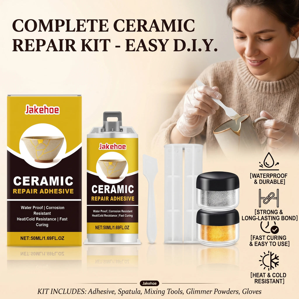 Ceramic Repair Adhesive Kit Repair Ceramic Glass Beautify Cracks Heat & Cold Resistant Fast Curing Waterproof Crack Repair Glue Qme