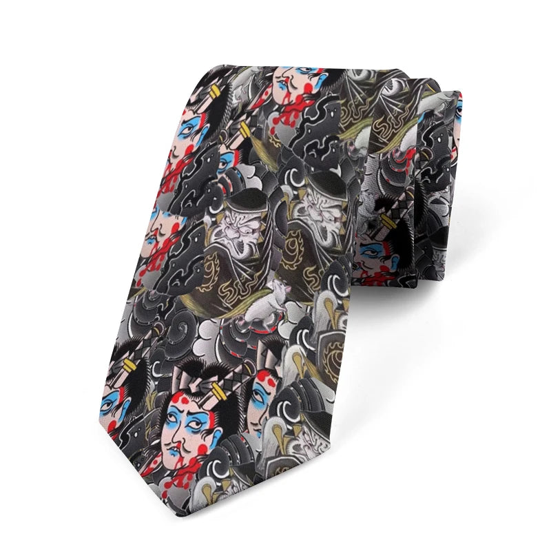 Fun Printing Men's Business Tie Tattoo Pattern Personality Unisex Qme style4