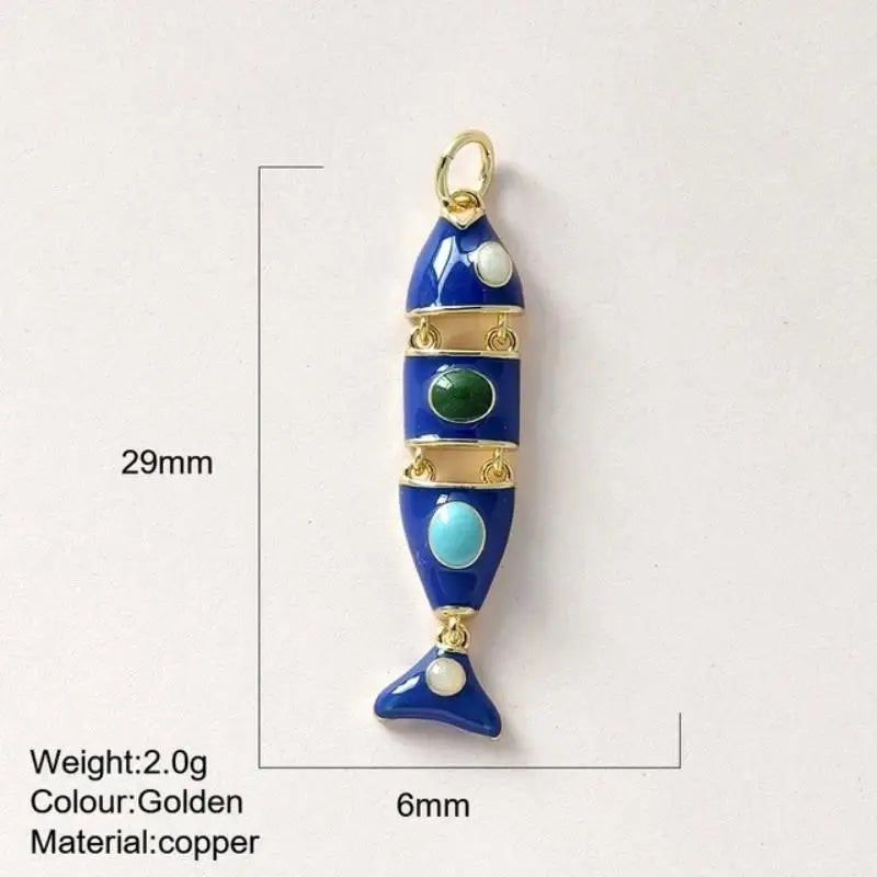 Fashion Cute Colored Enamel Fish Charms Jewelry Making Supplies