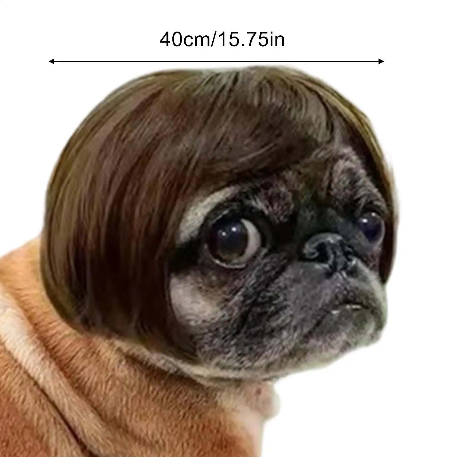 Cat Wig Funny Bangs Adjustable Human-style Pet Costume Halloween Qme