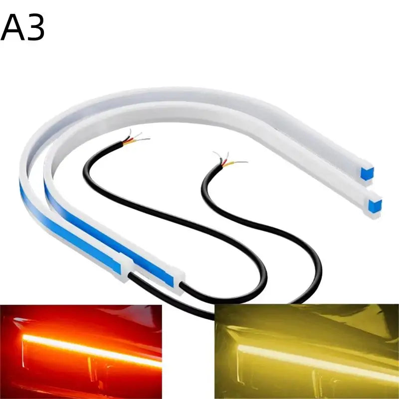 Car DRL Flexible Waterproof Headlight LED Strip Universal Auto Qme A3
