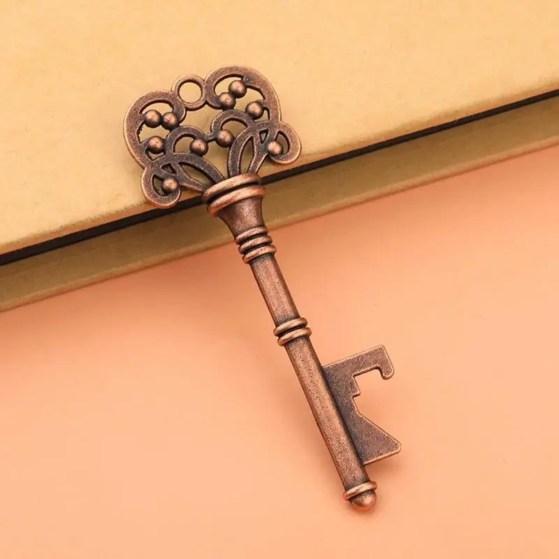 Creative Portable Vintage Key Shaped Alloy Keychain Beer Bottle Qme Copper