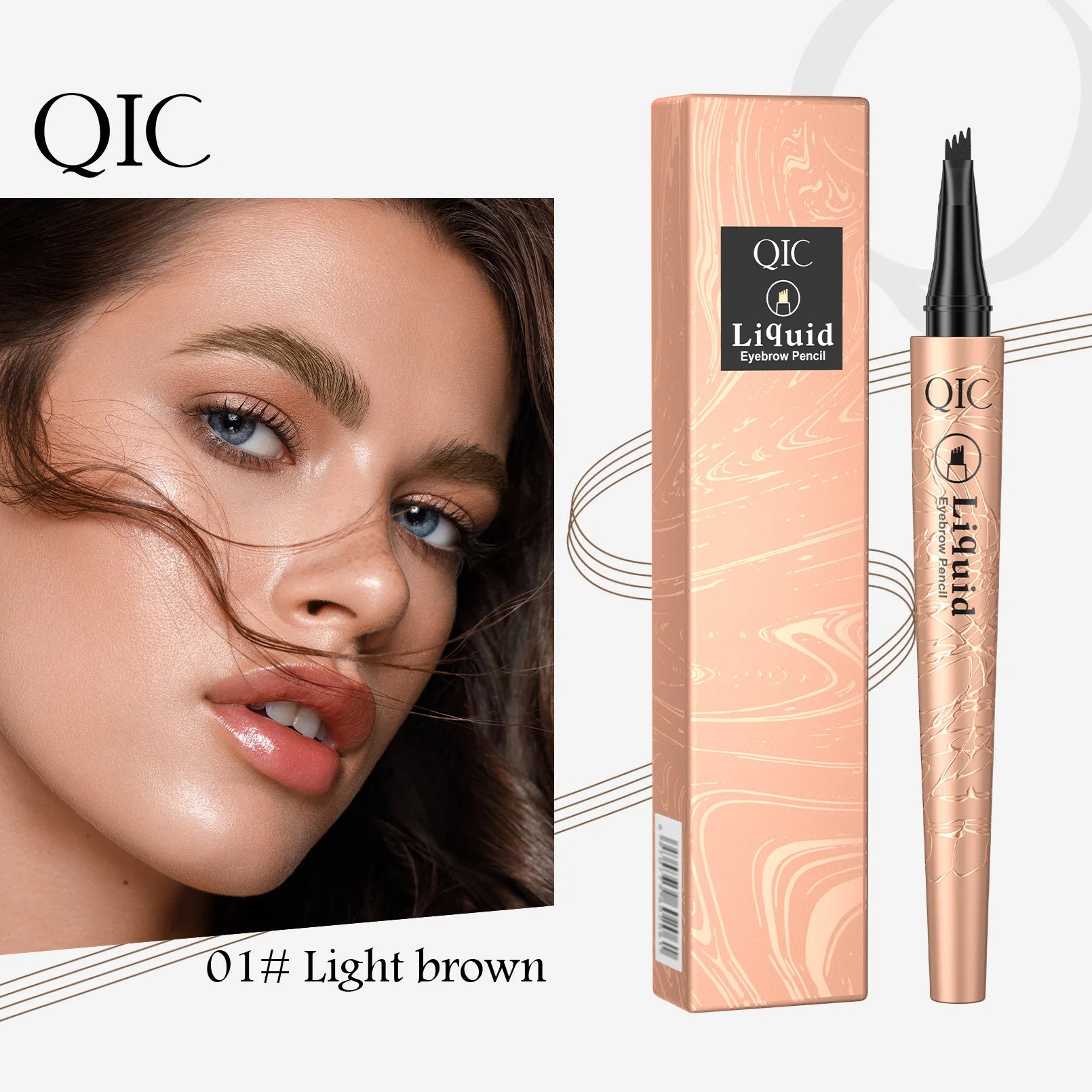 4 Tips Eyebrow Pen Waterproof Anti-smudge Long Lasting Liquid Brow 4 Colors Microblading Natural Wild Eyebrow Makeup Qme Q706-1