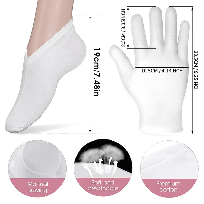 Moisturizing Gloves Socks Hands Feet Exfoliating Care Cracked Dry Skin Qme