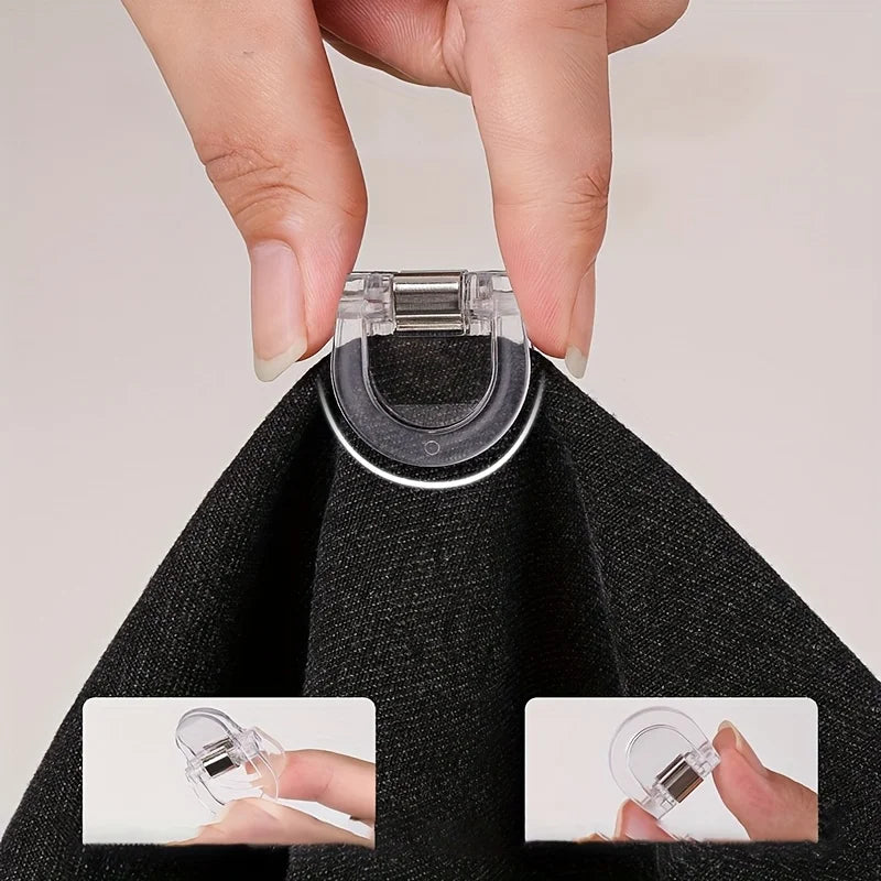 4/6Pcs transparent seamless invisible pants clip, suitable for jeans, wide-leg pants - anti-mopping, trouser foot fixing clip Qme