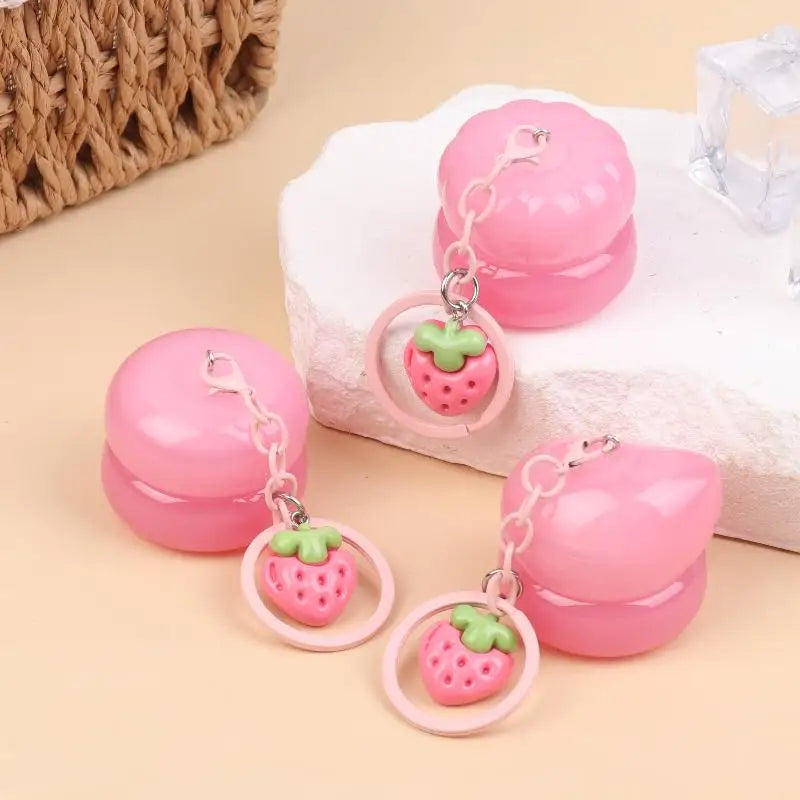 Mini Plastic Lip Balm Containers Keychain Portable Jars Mask Cream Qme