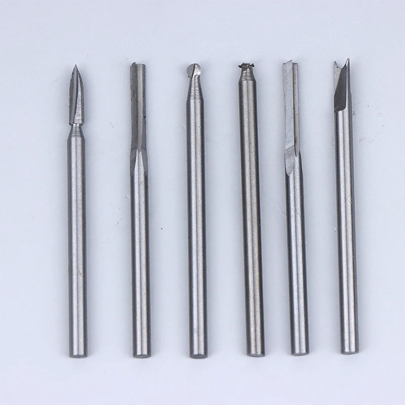 5/6Pcs Wood Carving Drill Bits Set With 3mm Shank Compatible With Rotary Tool Woodworking Accessories Qme 6pcs