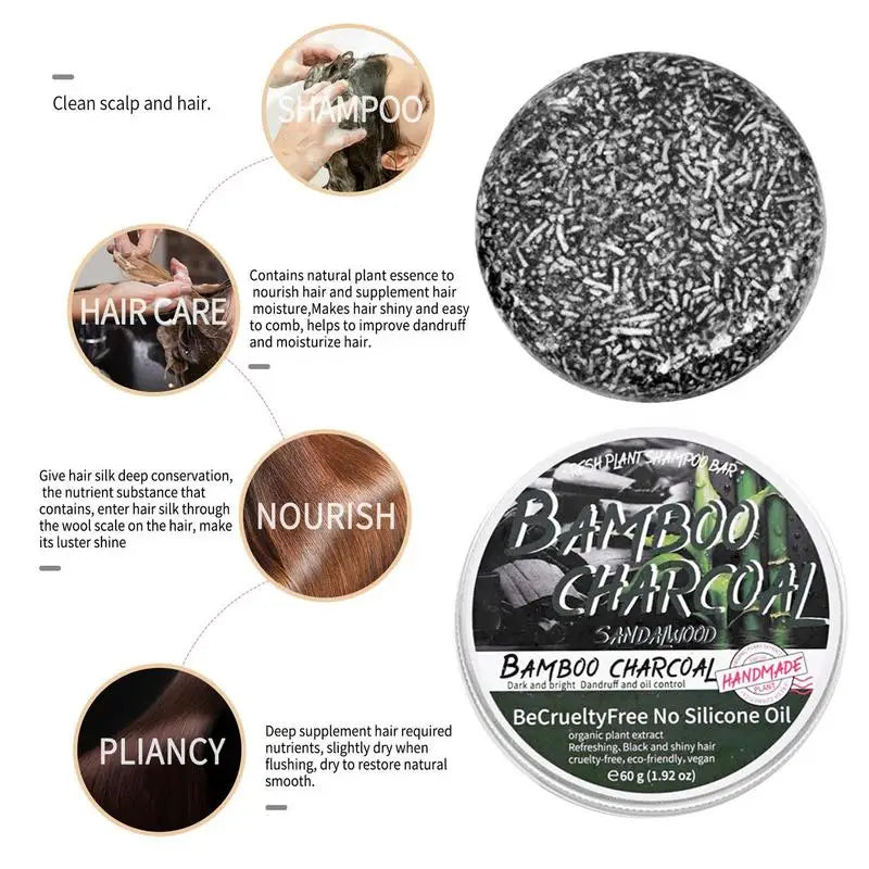 60g Hair Soap Hair Darkening Shampoo Bar Repair Gray White Hair Color Dye Hair Shampoo Natural Grey Gloss Black Soap Qme