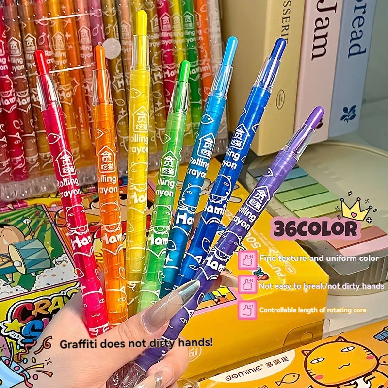 12-36 Colors Non Toxic Crayons,for Kids Crayons for Toddlers, Kids Arts & Crafts Supplies, Coloring Books, Drawing, Doodling Qme