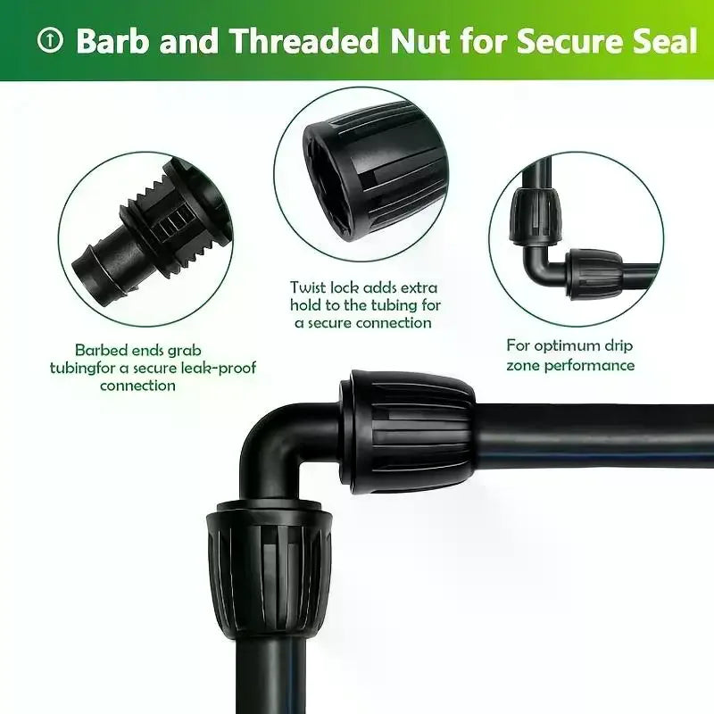 1 2-inch Drip Irrigation Fitting Elbow Connector Anti-drip Lock Nut Qme Default Title