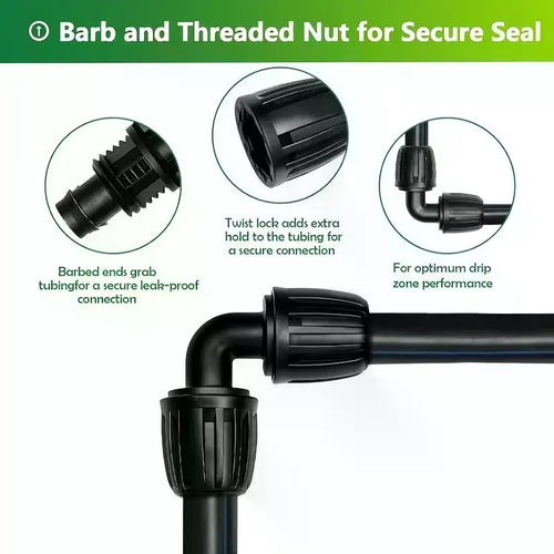 1 2-inch Drip Irrigation Fitting Elbow Connector Anti-drip Lock Nut Qme Default Title