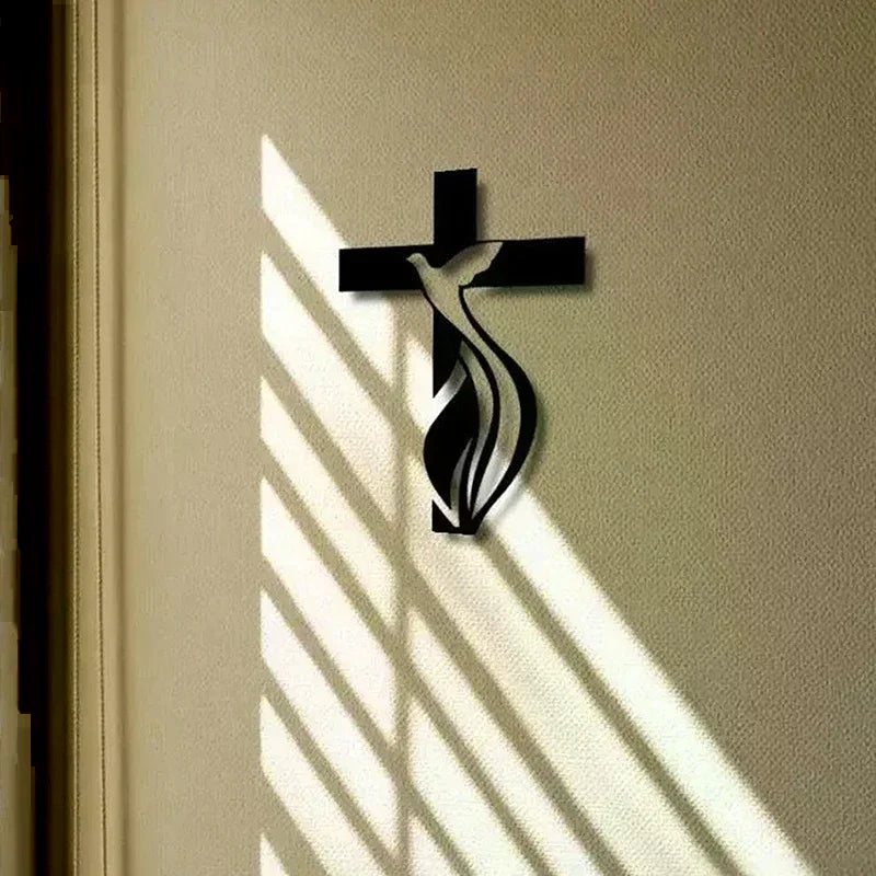 1PC Cross Art, Modern Religious Metal Wall Decor, Praying Hands Design, Easy To Hang, Perfect For Living Room And New Home Gifts Qme