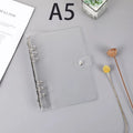 Transparent Color Plastic Clip File Folder A5/A6 Notebook Loose Leaf Ring Binder Planner Agenda School Office Supplies Qme A5