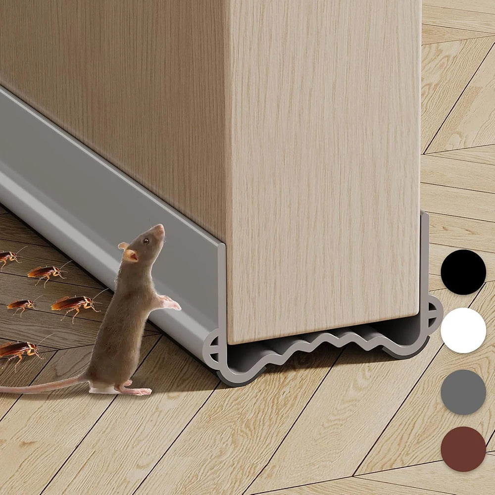 1-4pcs Cuttable Weather Stripping Snap-in Installation Door Bottom Gap Seal Strip with Acoustic Foam Brush Triple Windproof Qme