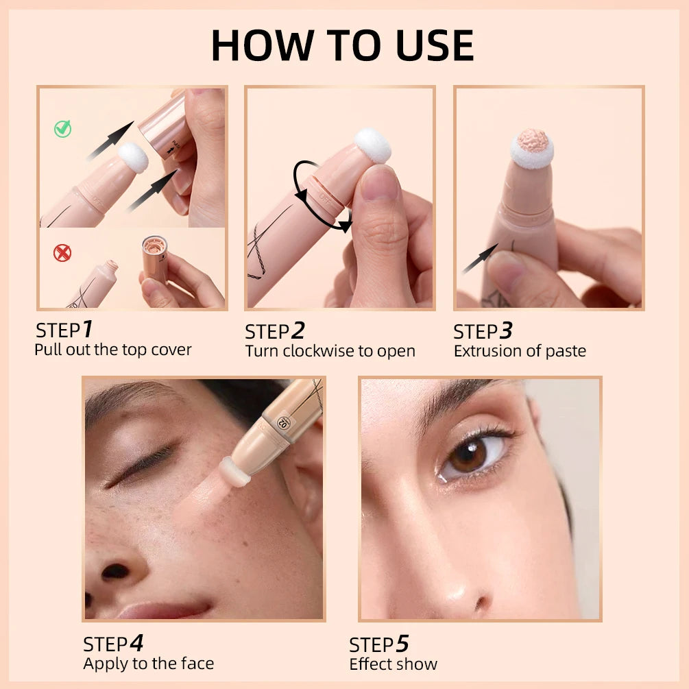 QIBEST Liquid Foundation Cream Waterproof Lasting Oil-control Cover Acne Base Cream Makeup Moisturize Matte Concealer 4 Colors Qme