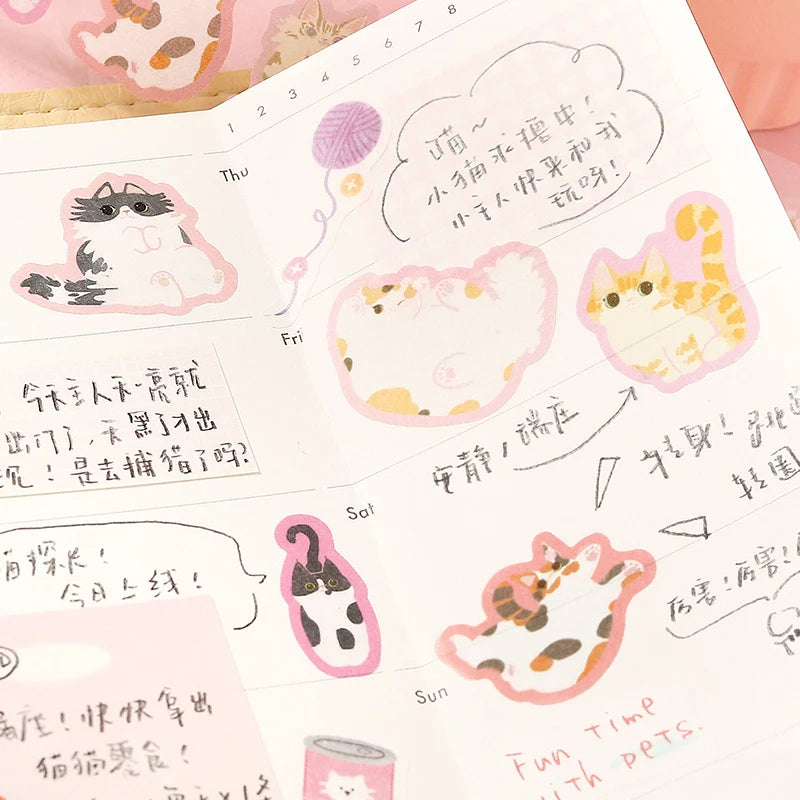 Kawaii Cartoon 30mm*3m PET Tape - Creative DIY Masking Tapes for Journaling Gadget Wrapping Collage Scrapbooking School Statione Qme
