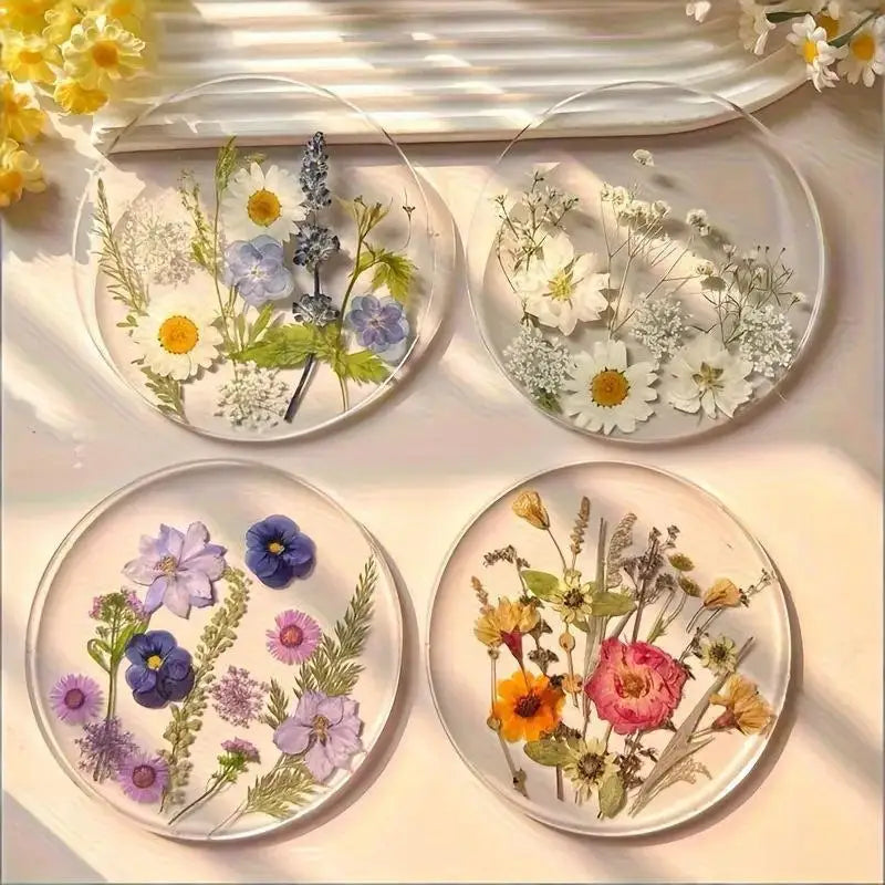 1 Floral Coasters Wedding Birthday Table Decor Mother's Day Gifts 2D Qme
