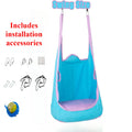 Kids Pod Swing Seat Cotton Child Hammock Swing Chair Sensory Swing for Indoor Outdoor for Children with Autism ADHD Asperger Qme Blue(with tools)