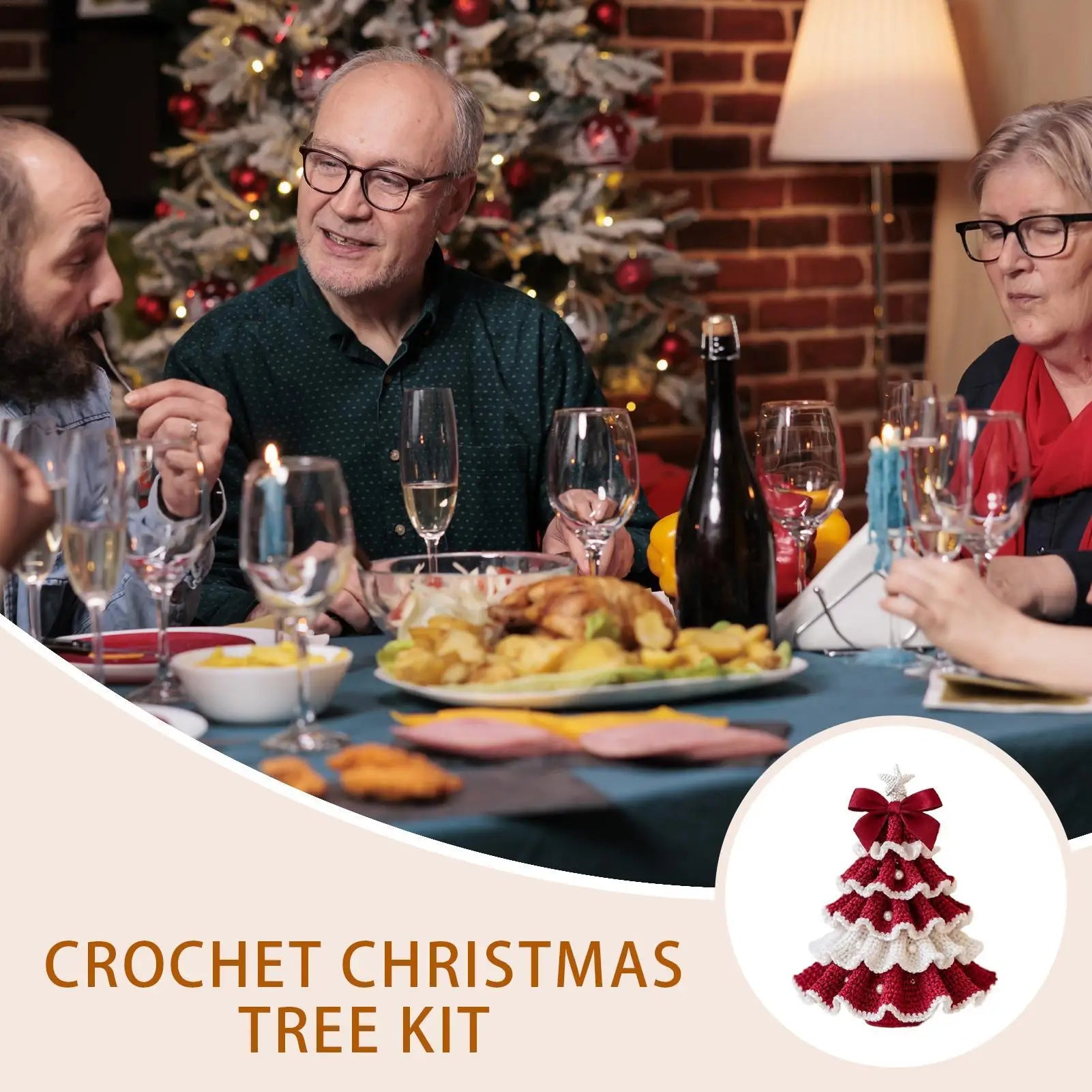 Crochet Beginners Christmas Tree Learn Kits Art Craft Men Coworkers Qme